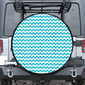 Blue And White Chevron Pattern Print Tire Cover