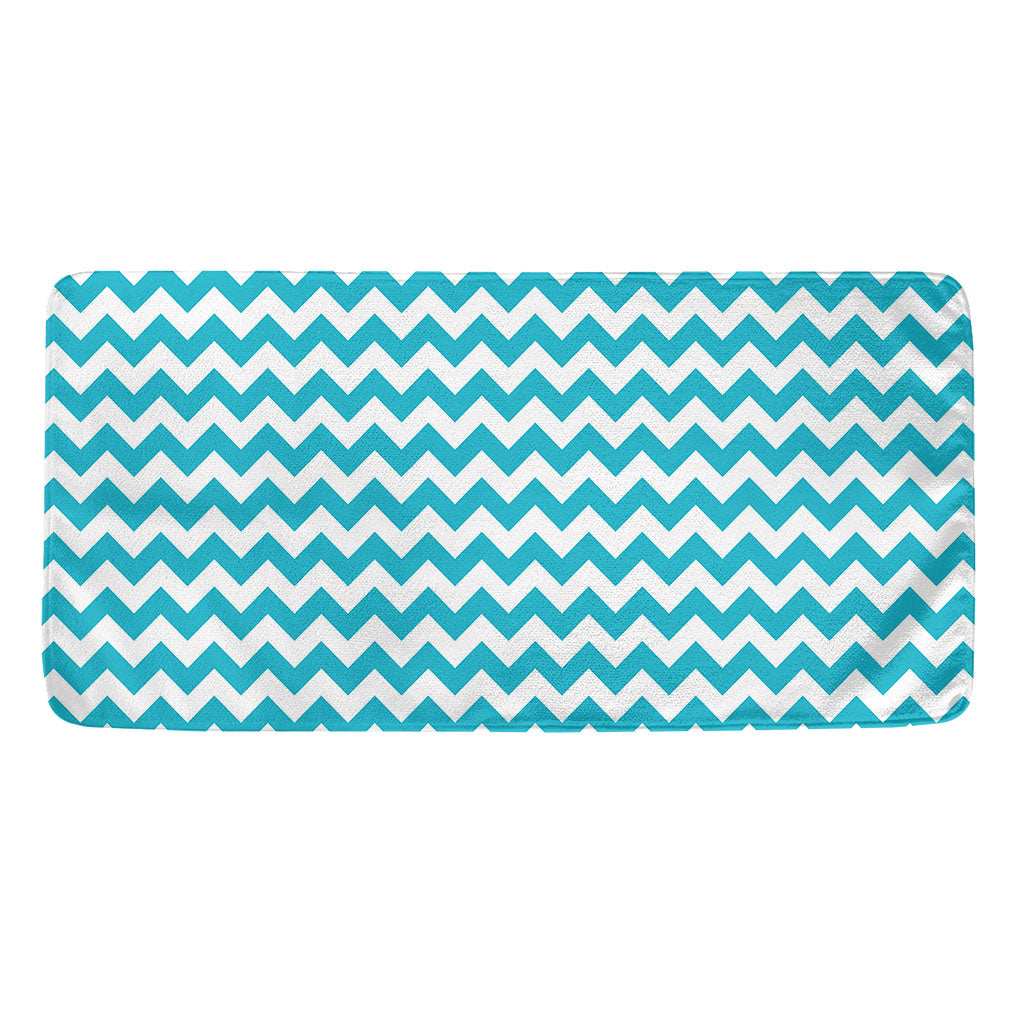 Blue And White Chevron Pattern Print Towel