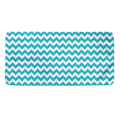Blue And White Chevron Pattern Print Towel