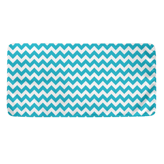 Blue And White Chevron Pattern Print Towel