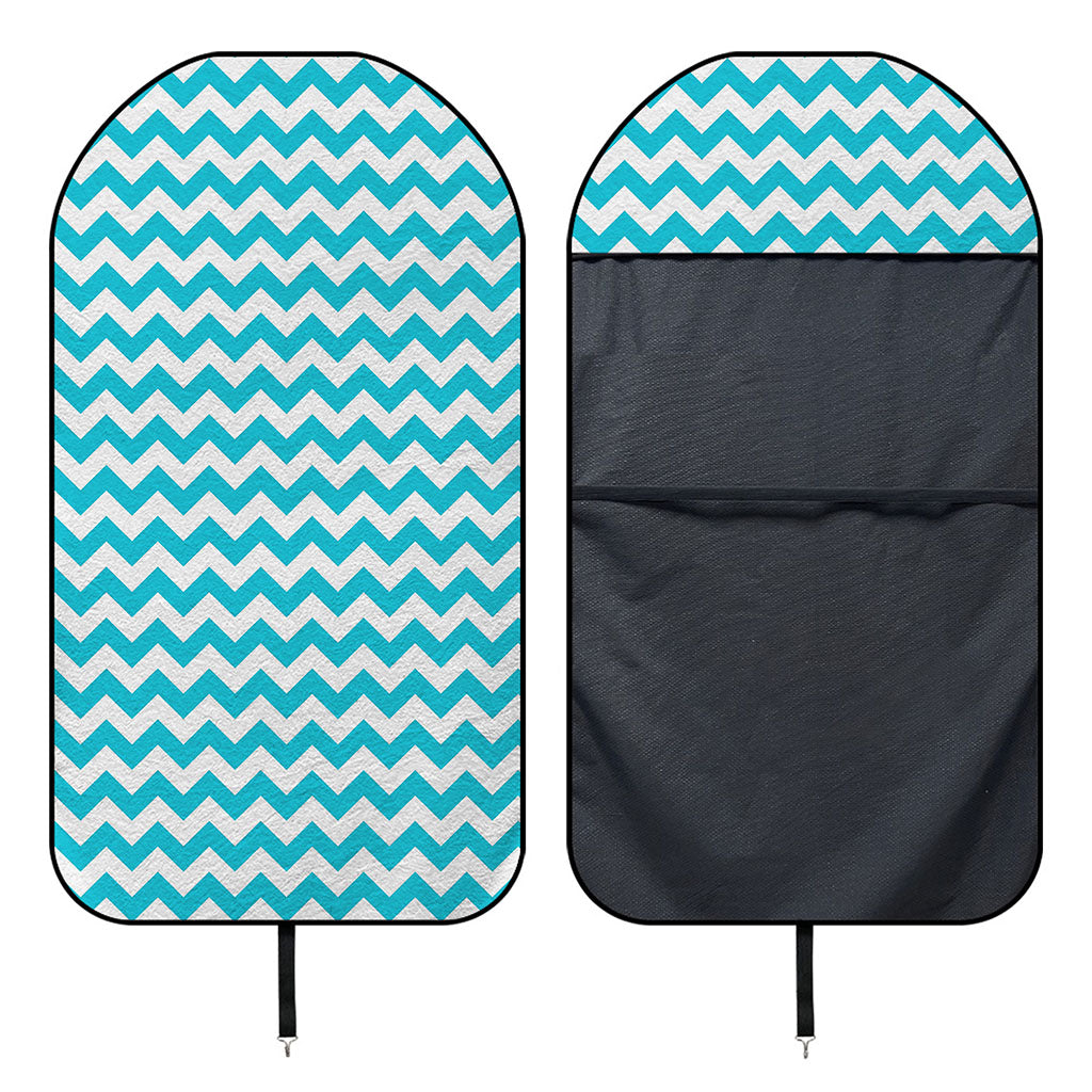 Blue And White Chevron Pattern Print Waterproof Car Seat Cover