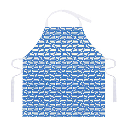 Blue And White DNA Pattern Print Adjustable Apron