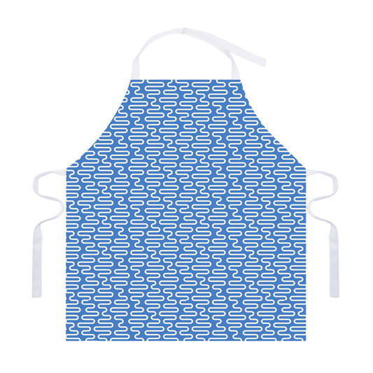 Blue And White DNA Pattern Print Adjustable Apron