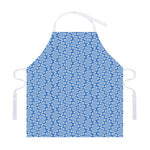 Blue And White DNA Pattern Print Adjustable Apron