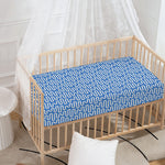 Blue And White DNA Pattern Print Baby Crib Sheet