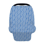 Blue And White DNA Pattern Print Baby Seat Cover