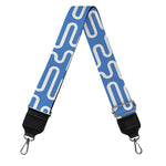 Blue And White DNA Pattern Print Bag Strap