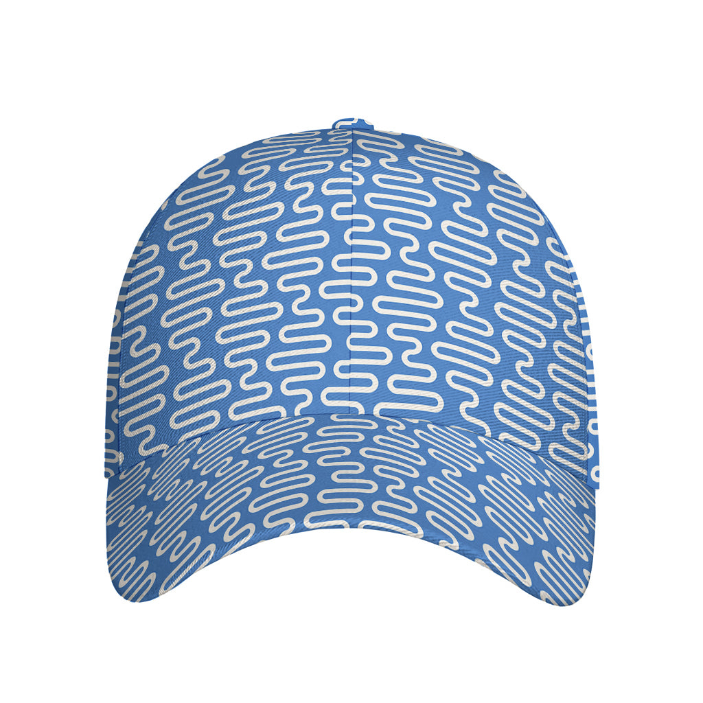 Blue And White DNA Pattern Print Baseball Cap