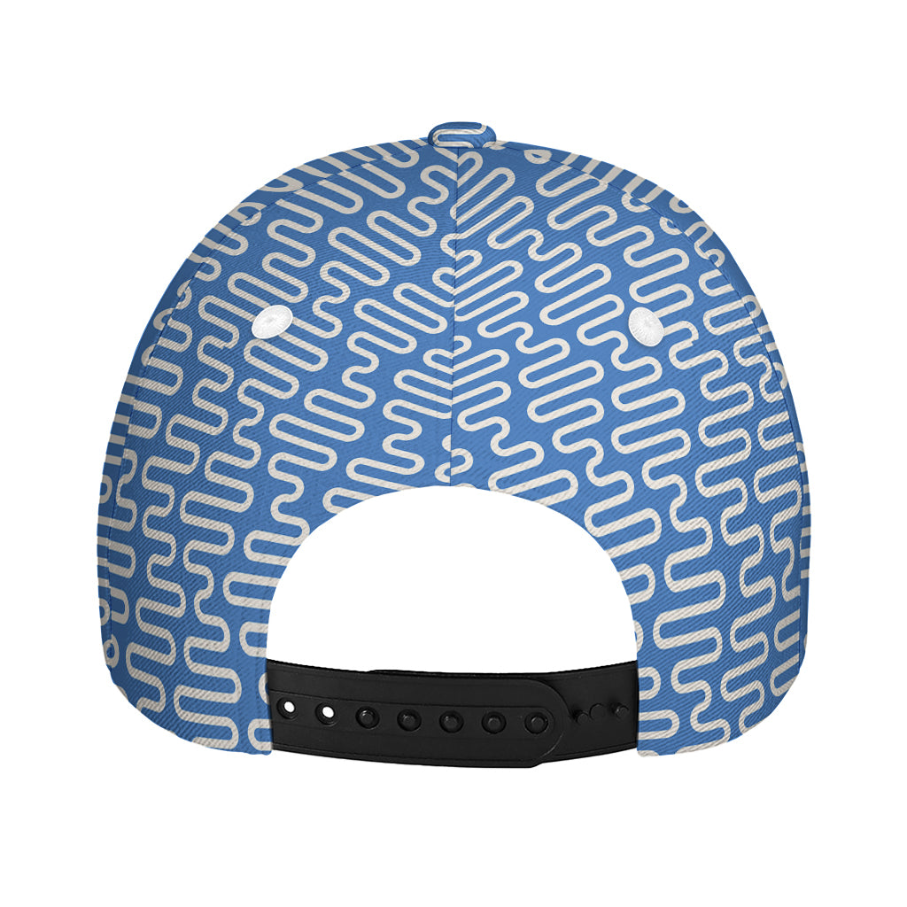 Blue And White DNA Pattern Print Baseball Cap