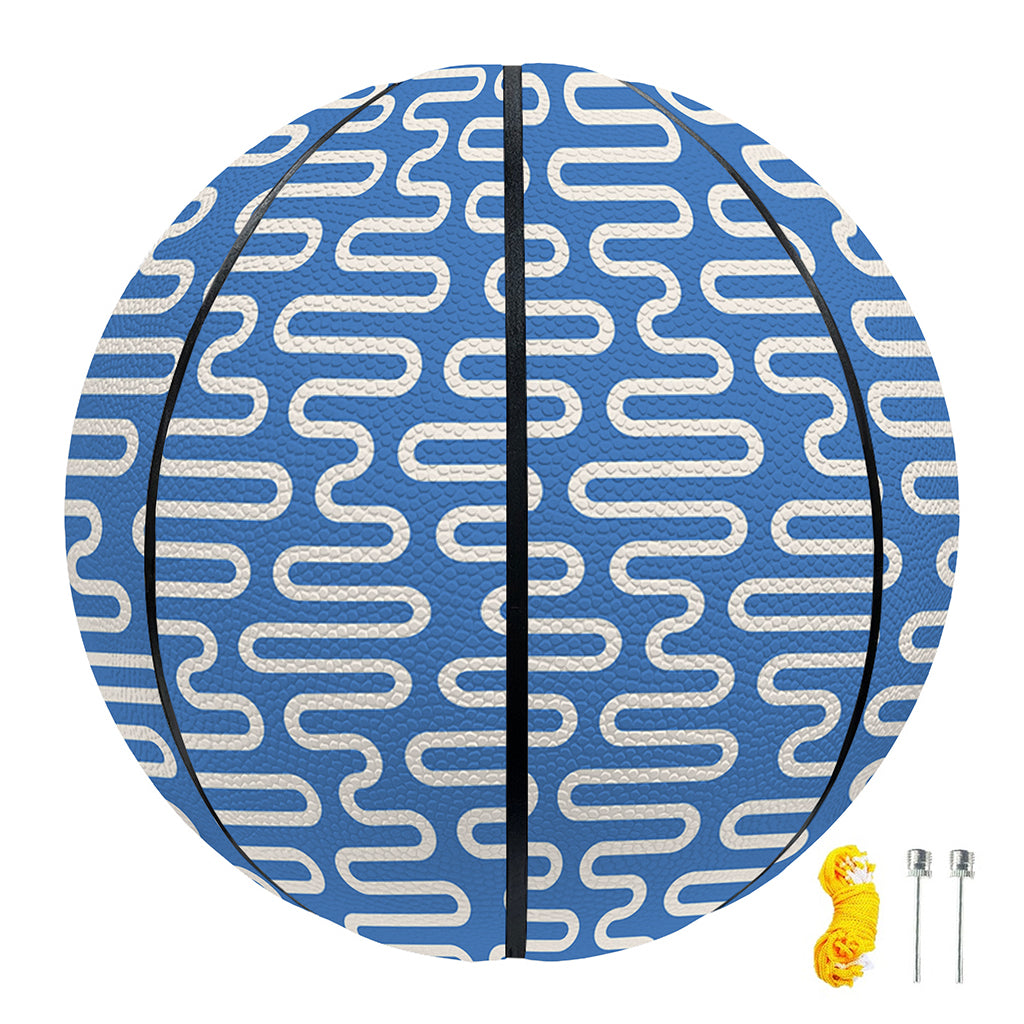 Blue And White DNA Pattern Print Basketball
