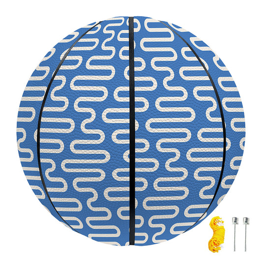 Blue And White DNA Pattern Print Basketball