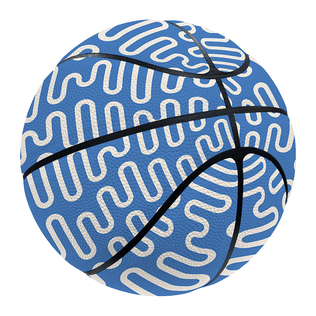Blue And White DNA Pattern Print Basketball