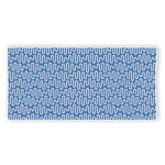 Blue And White DNA Pattern Print Beach Towel