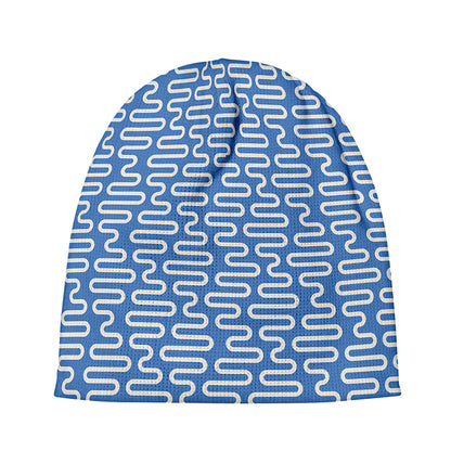 Blue And White DNA Pattern Print Beanie