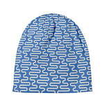 Blue And White DNA Pattern Print Beanie
