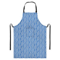 Blue And White DNA Pattern Print Bib Apron With Pocket