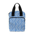 Blue And White DNA Pattern Print Bible Tote Bag