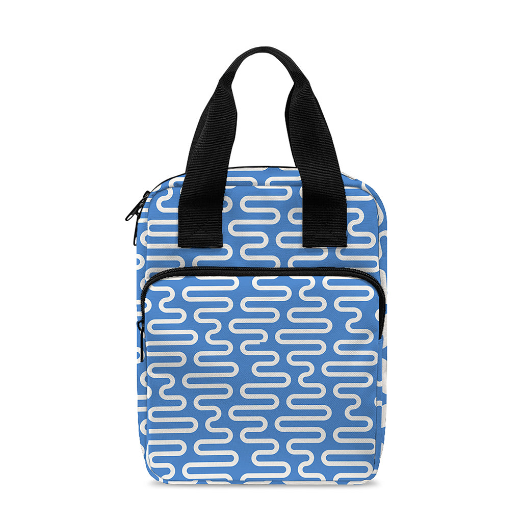 Blue And White DNA Pattern Print Bible Tote Bag