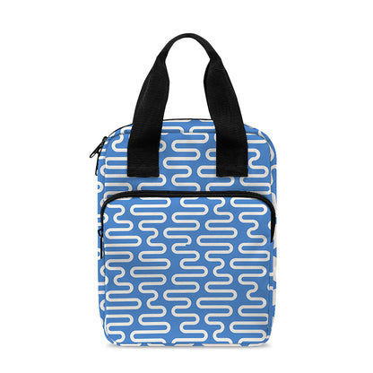Blue And White DNA Pattern Print Bible Tote Bag