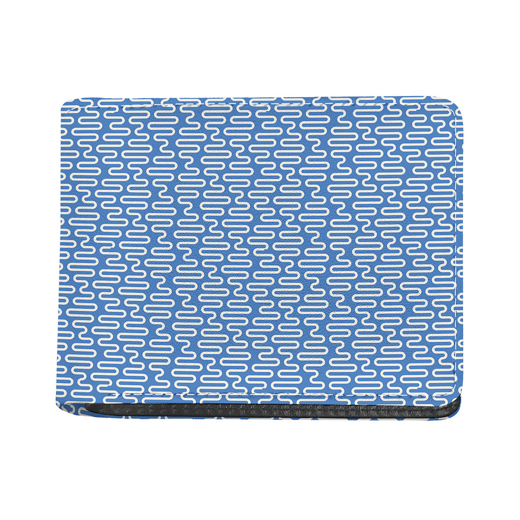 Blue And White DNA Pattern Print Bifold Wallet