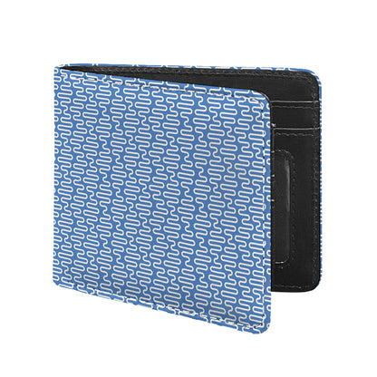 Blue And White DNA Pattern Print Bifold Wallet