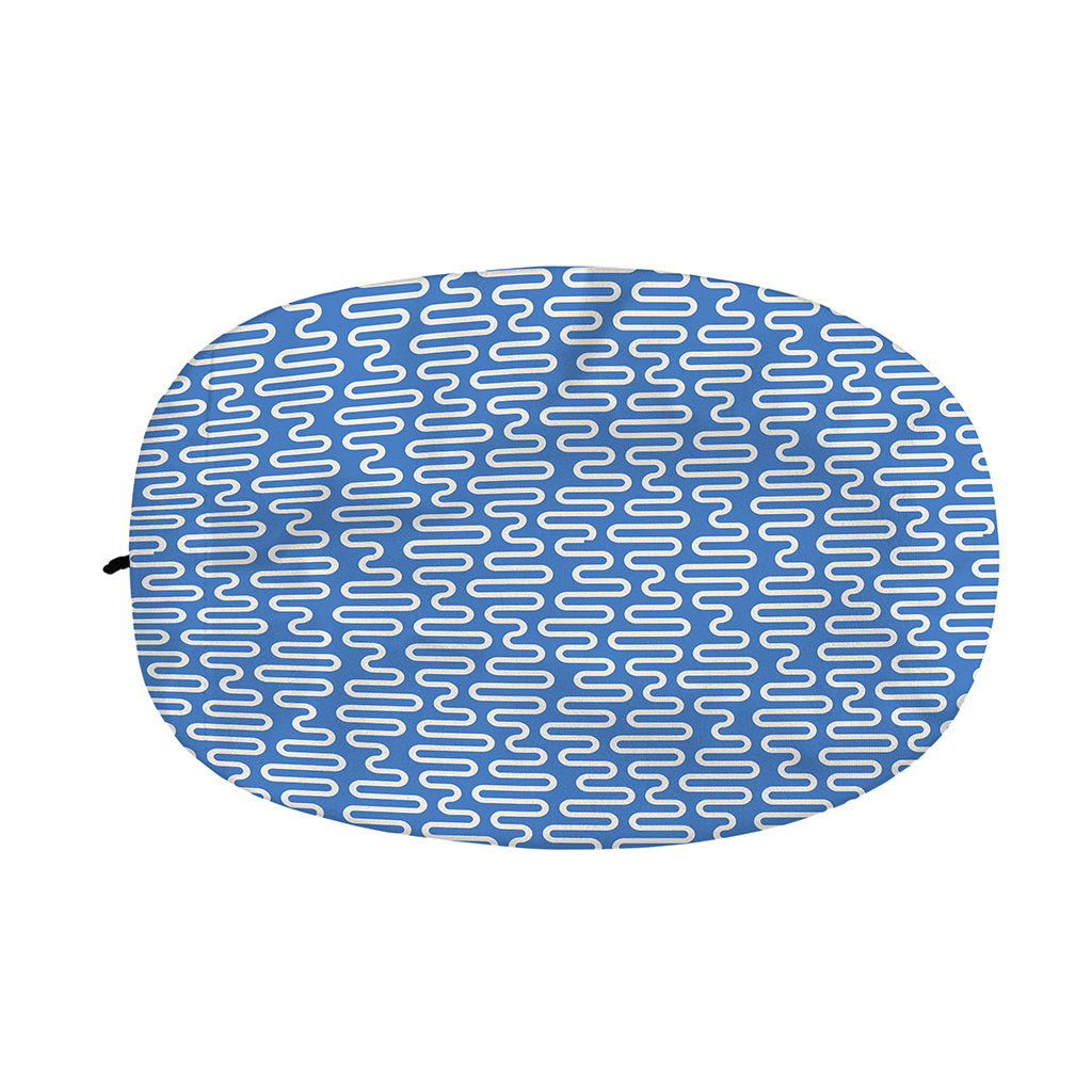 Blue And White DNA Pattern Print Car Side Mirror Covers