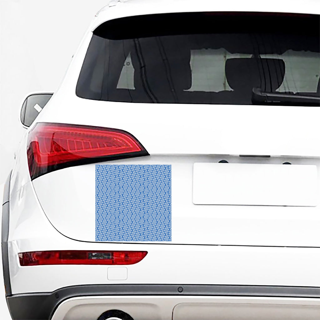Blue And White DNA Pattern Print Car Sticker
