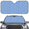 Blue And White DNA Pattern Print Car Windshield Sun Shade