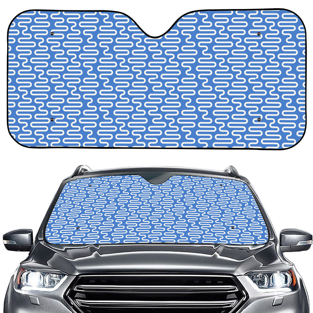 Blue And White DNA Pattern Print Car Windshield Sun Shade