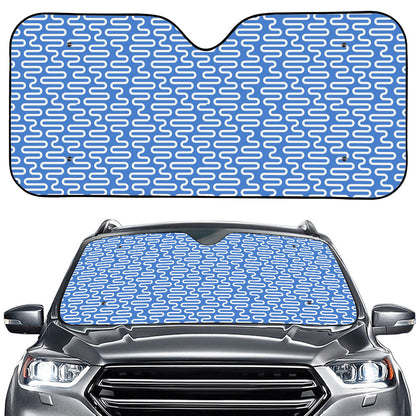 Blue And White DNA Pattern Print Car Windshield Sun Shade