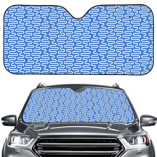 Blue And White DNA Pattern Print Car Windshield Sun Shade
