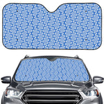 Blue And White DNA Pattern Print Car Windshield Sun Shade