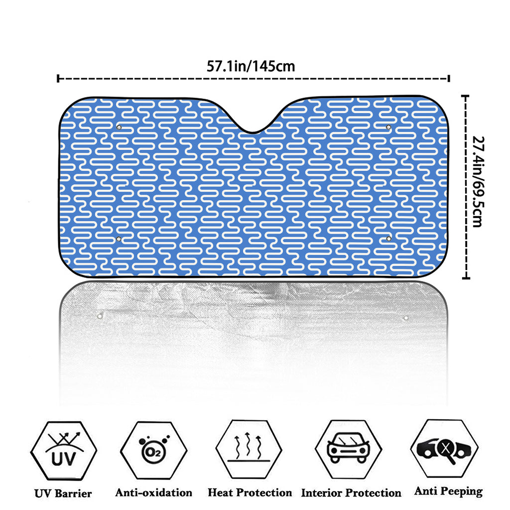 Blue And White DNA Pattern Print Car Windshield Sun Shade