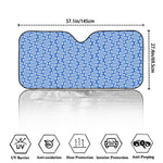 Blue And White DNA Pattern Print Car Windshield Sun Shade