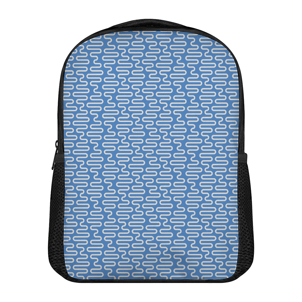 Blue And White DNA Pattern Print Casual Backpack