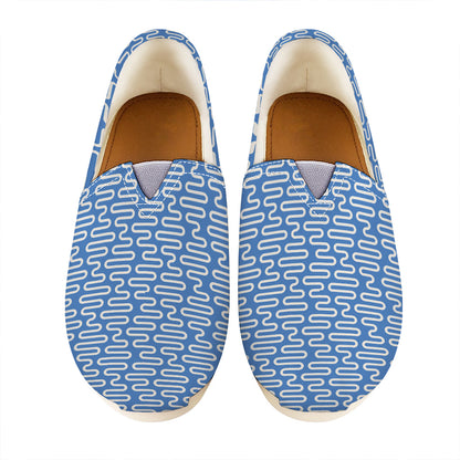 Blue And White DNA Pattern Print Casual Shoes