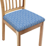 Blue And White DNA Pattern Print Chair Cushion Cover