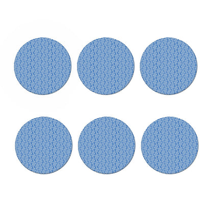Blue And White DNA Pattern Print Coaster Set