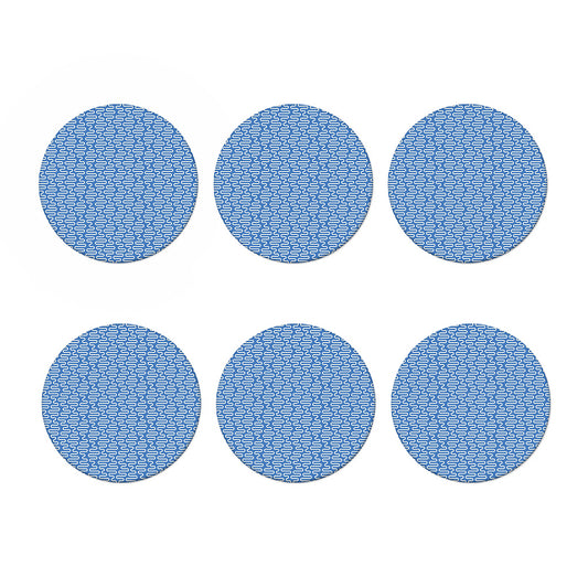 Blue And White DNA Pattern Print Coaster Set