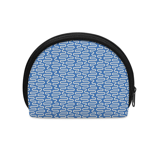 Blue And White DNA Pattern Print Coin Purse