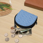 Blue And White DNA Pattern Print Coin Purse