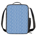 Blue And White DNA Pattern Print Crossbody Lunch Bag