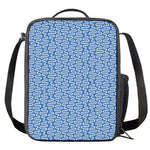Blue And White DNA Pattern Print Crossbody Lunch Bag
