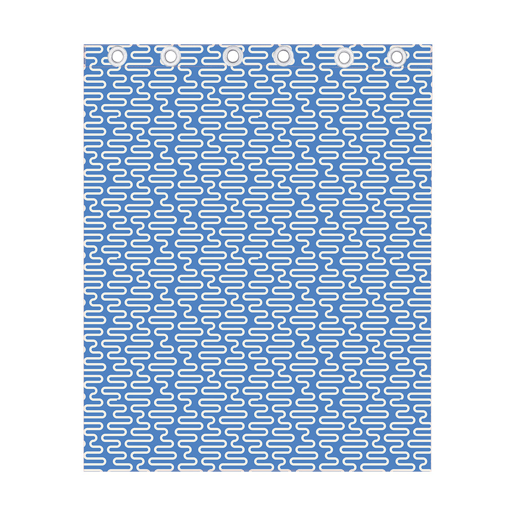 Blue And White DNA Pattern Print Curtain
