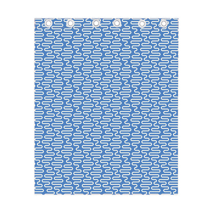 Blue And White DNA Pattern Print Curtain