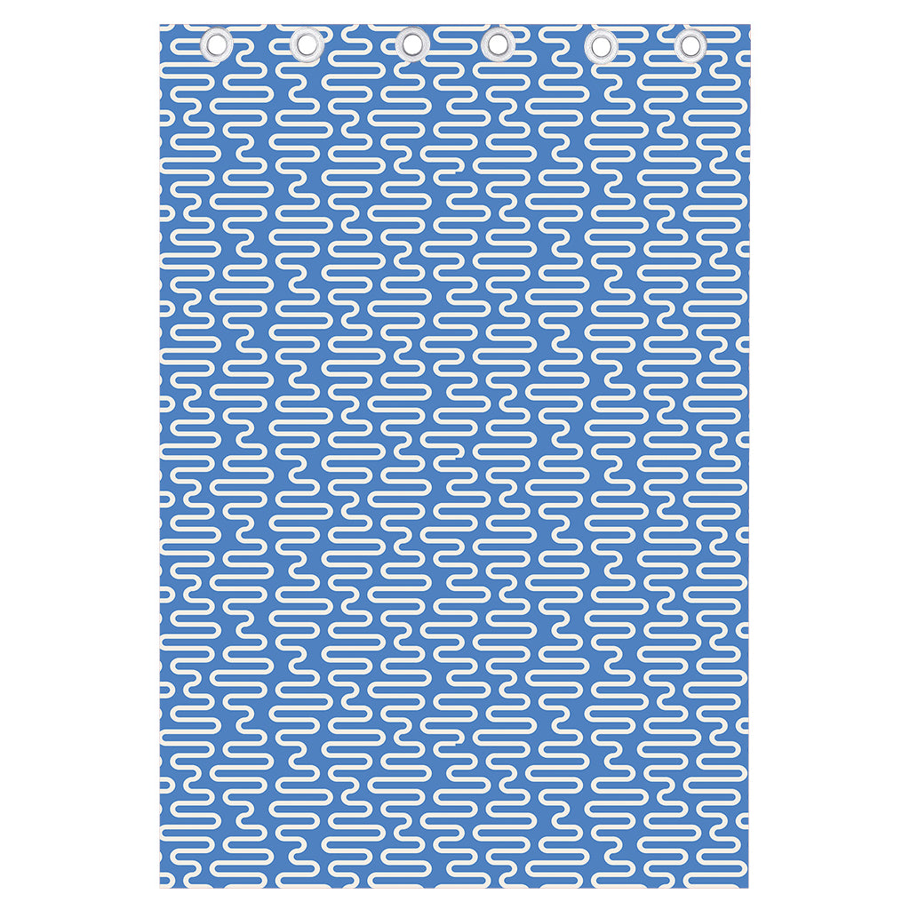 Blue And White DNA Pattern Print Curtain