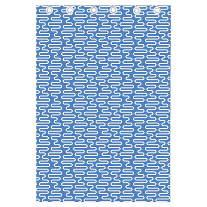 Blue And White DNA Pattern Print Curtain