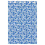 Blue And White DNA Pattern Print Curtain