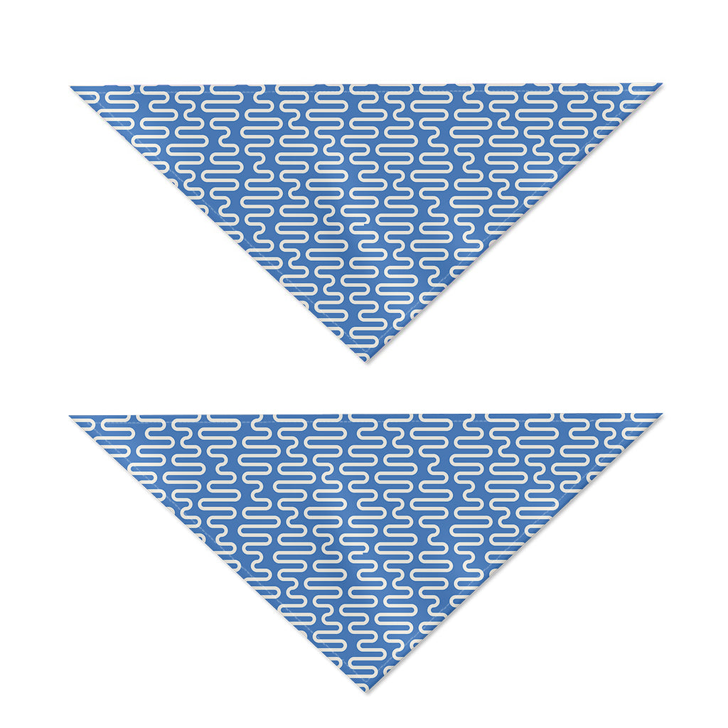 Blue And White DNA Pattern Print Dog Bandana