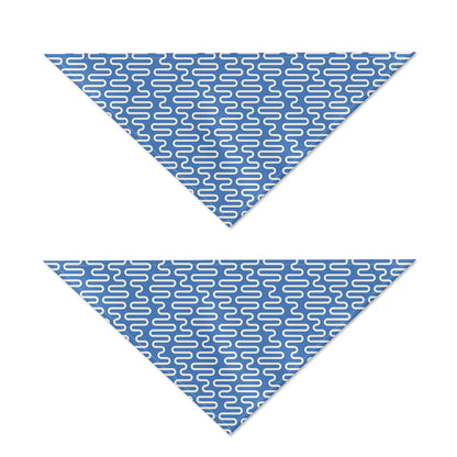 Blue And White DNA Pattern Print Dog Bandana